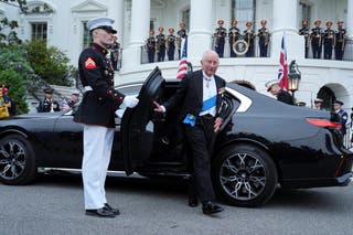 King Charles arrives for a state dinner at the White House